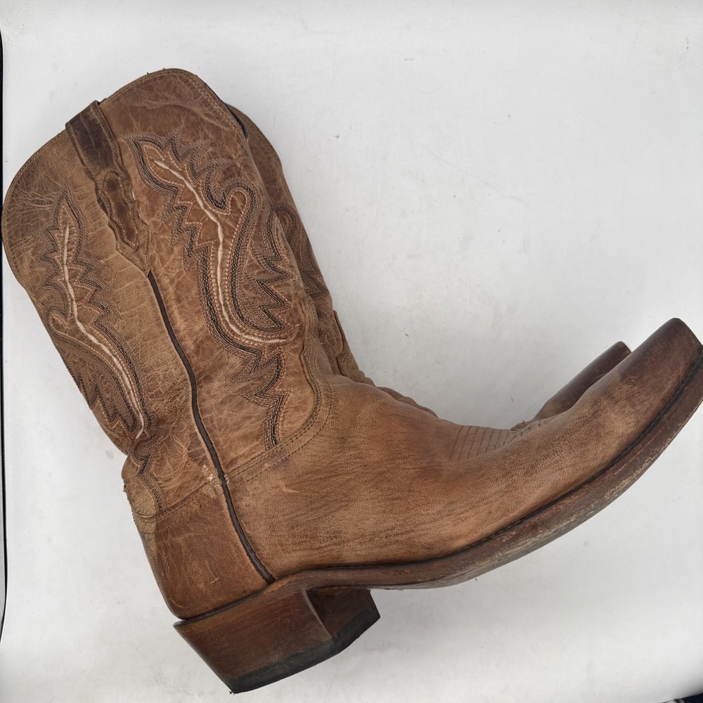Lucchese Cassidy Boots Women‎ 10B M4999 Brown Goat Leather Snip Toe Cowboy Boots